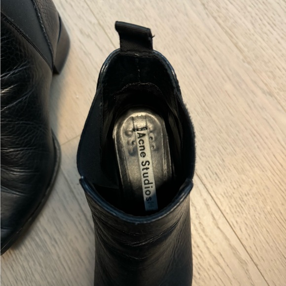 Acne Studios pointy black leather boots size 38 - Picture 3 of 4